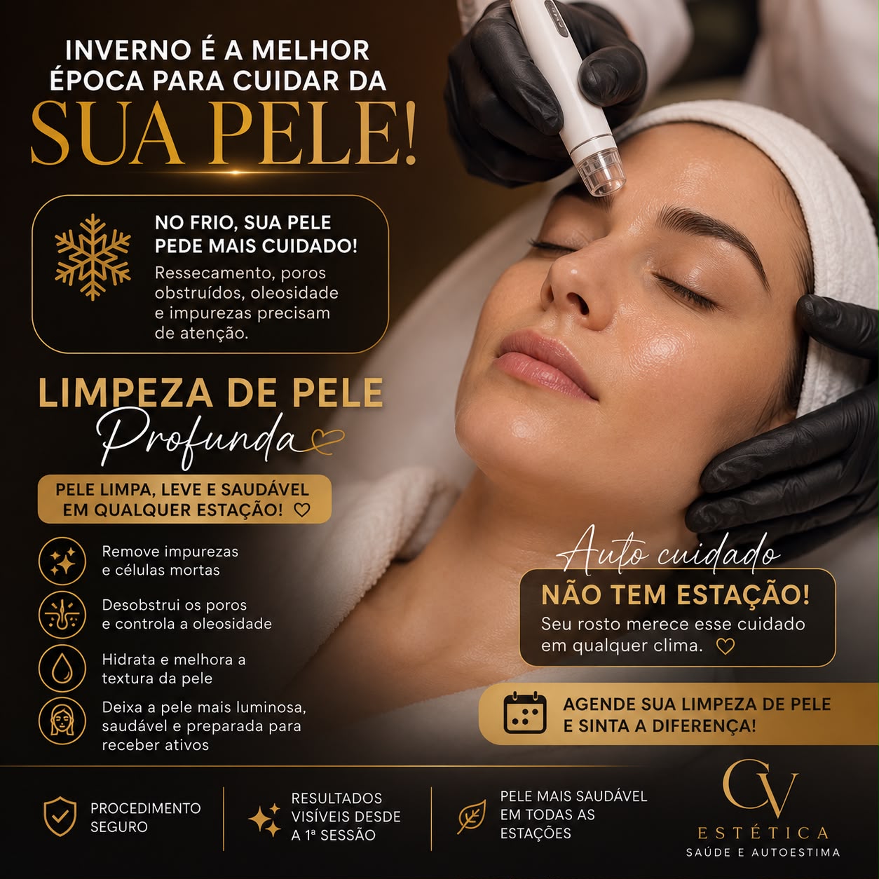 Tratamento estético facial na CV Estética